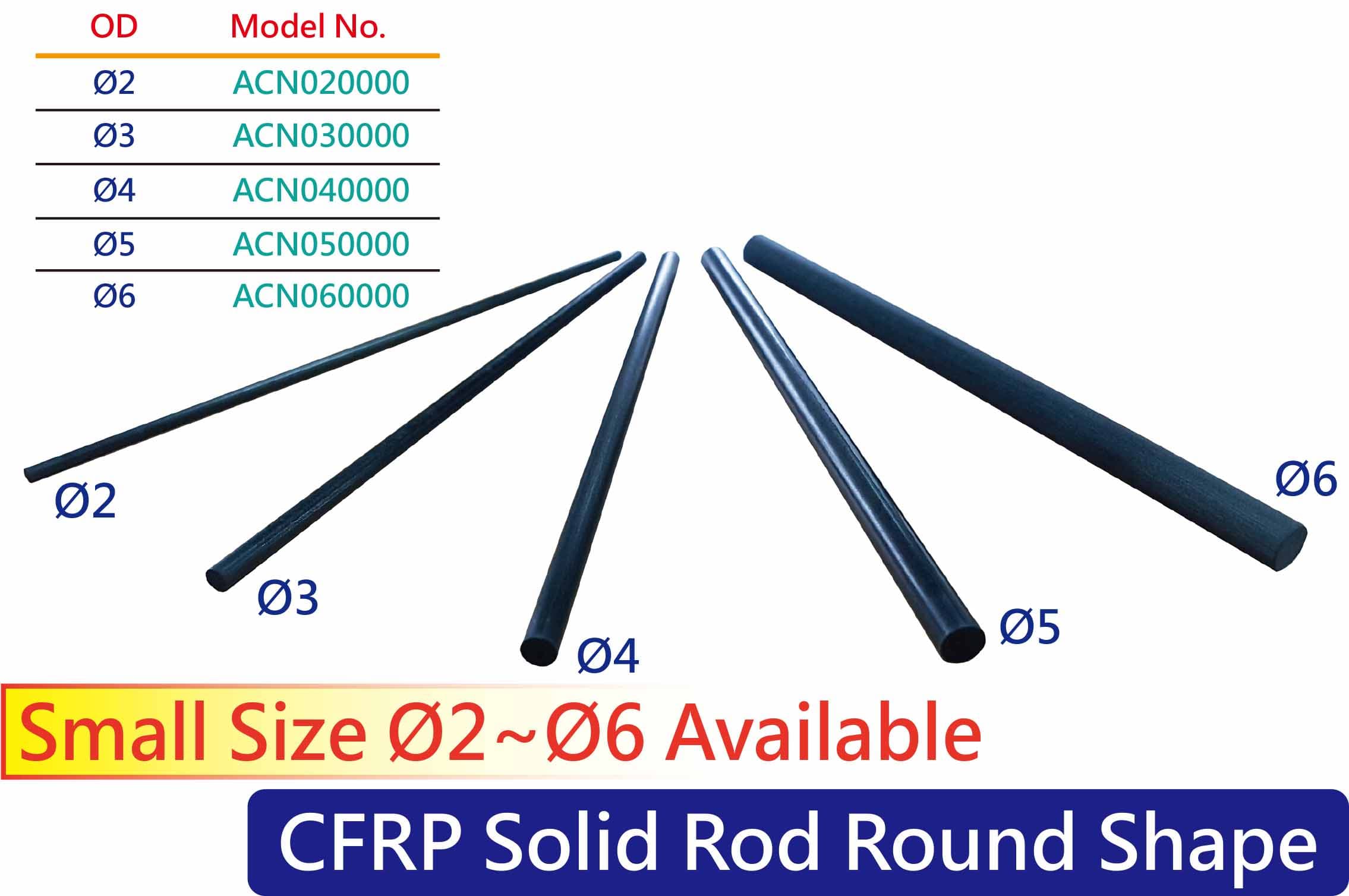 CFRP Solid Rod Round Shape